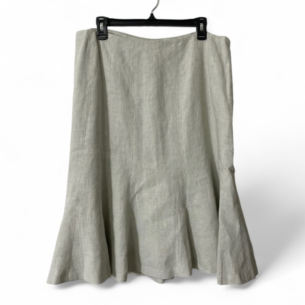 Lauren Ralph Lauren A-Line Linen-Blend Skirt in Light Sage